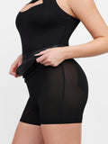Popilush® Sexy Stylish Outfits Shapewear Faux Leather Hourglass Cutout Corset Bodysuit Butt Lifting Skirt Set