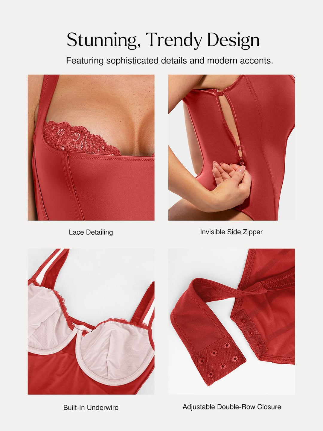Popilush® Sexy Tops Body Shaper Shapewear Faux Leather Lace Balconette Sculpting Bodysuit
