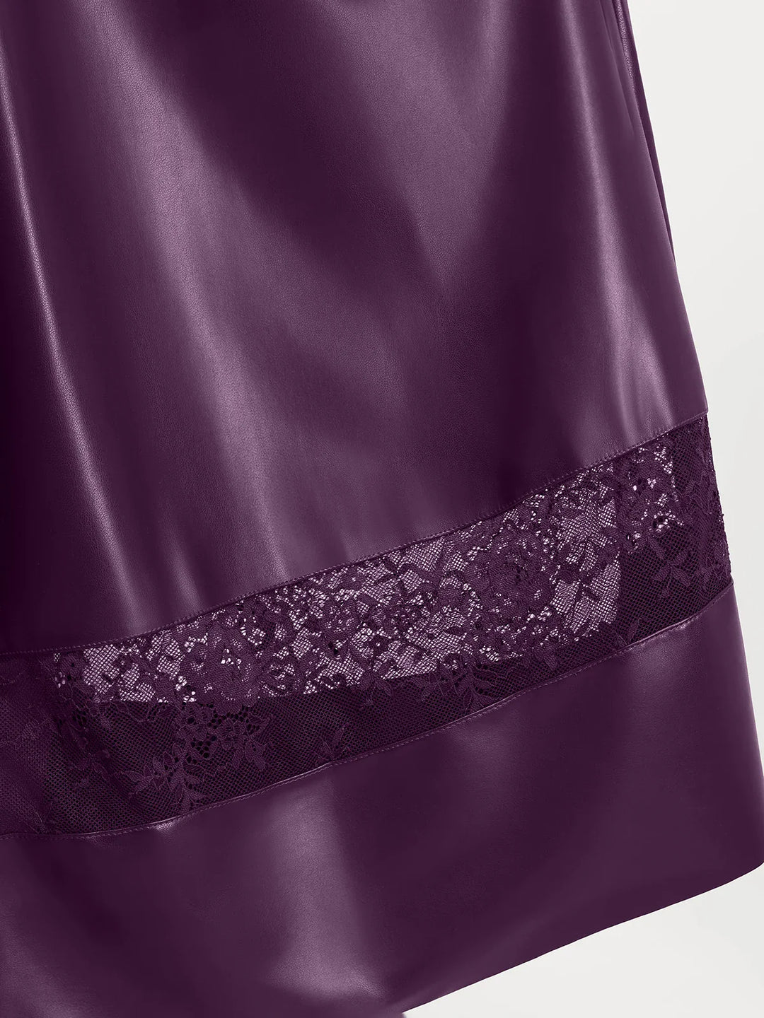 Popilush® Shapewear Faux Leather Lace Panel Corset A-Line Midi Dress