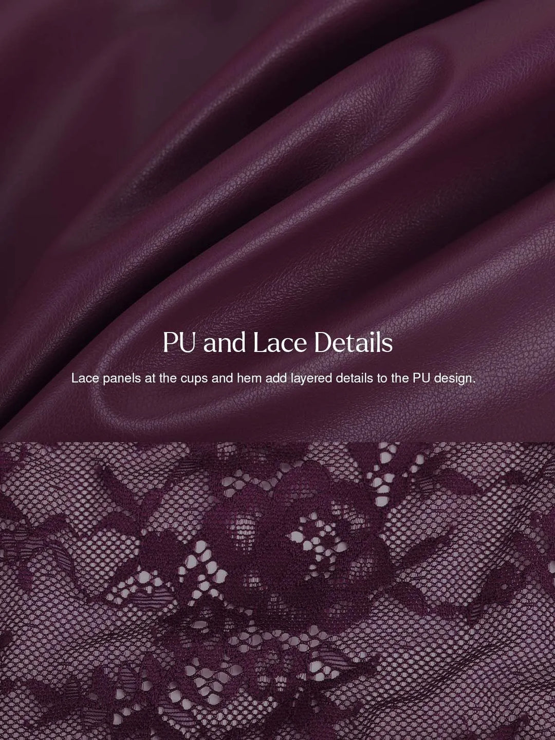 Popilush® Shapewear Faux Leather Lace Panel Corset A-Line Midi Dress