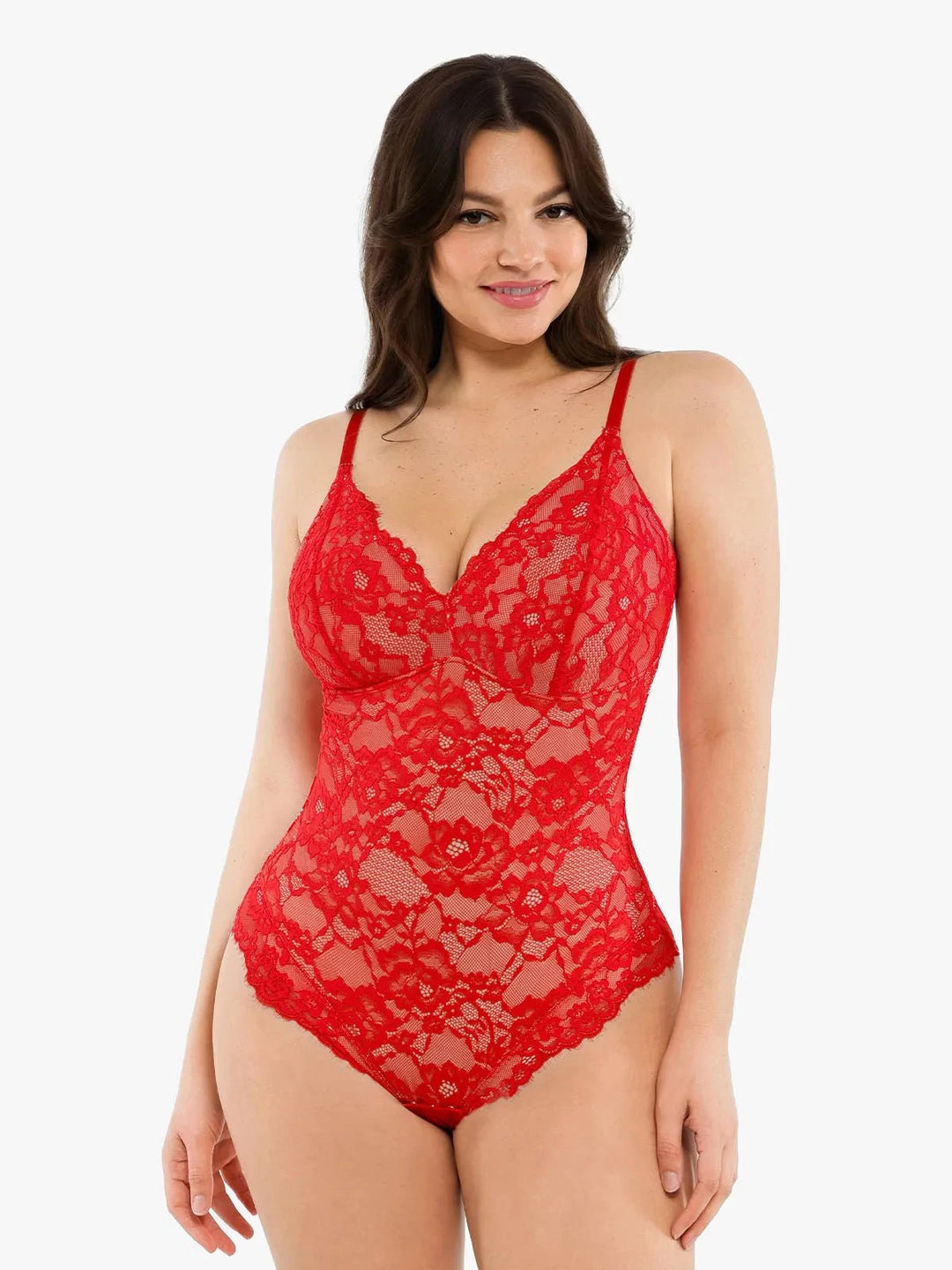 Popilush® Tops Body Shaper Jumpsuit Shapewear Firm Control Smoothing Full Lace Thong Bodysuit