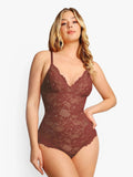 Popilush® Tops Body Shaper Jumpsuit Jujube Red / S Shapewear Firm Control Smoothing Full Lace Thong Bodysuit