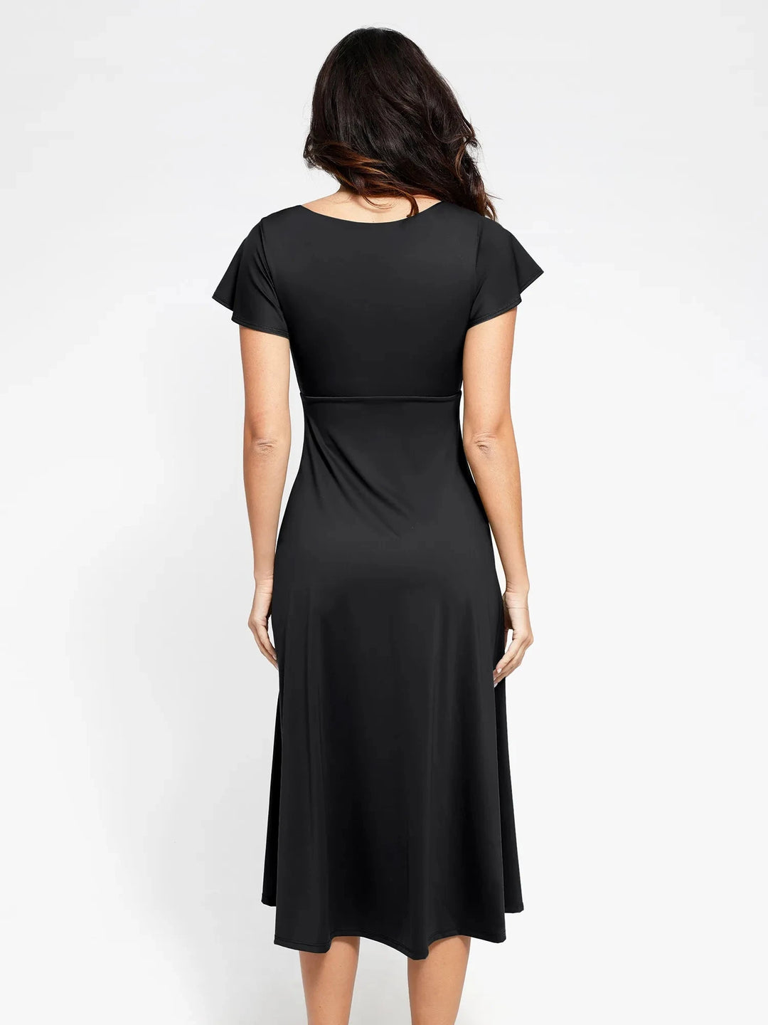 Built-In Shapewear A-Line Midi Dress | Tummy Control - Popilush Built-In Shapewear A-Line Midi Dress | Tummy Control - Popilush