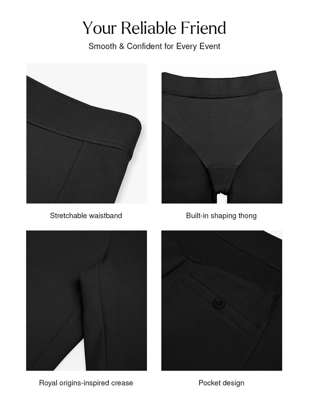 Popilush® Business Casual Pants Shapewear Freedom Tummy Control Flare-Leg Ponte Pants