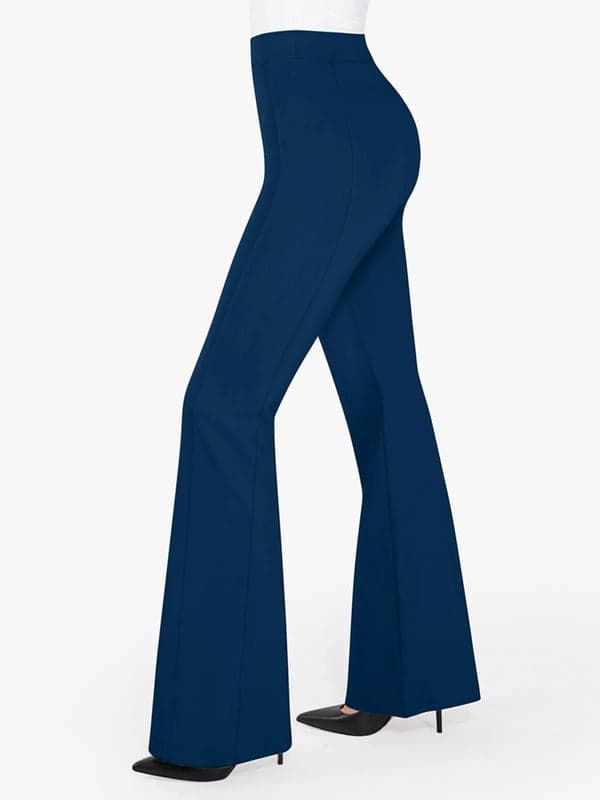 Velvet Wide-Leg Sculpting Trousers
