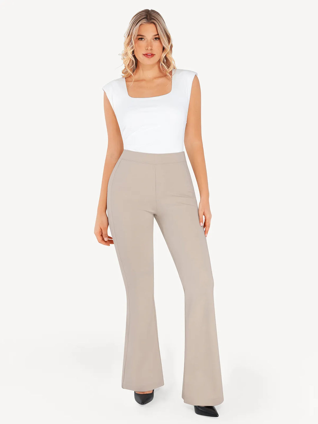 Popilush® Business Casual Pants Shapewear Freedom Tummy Control Flare-Leg Ponte Pants