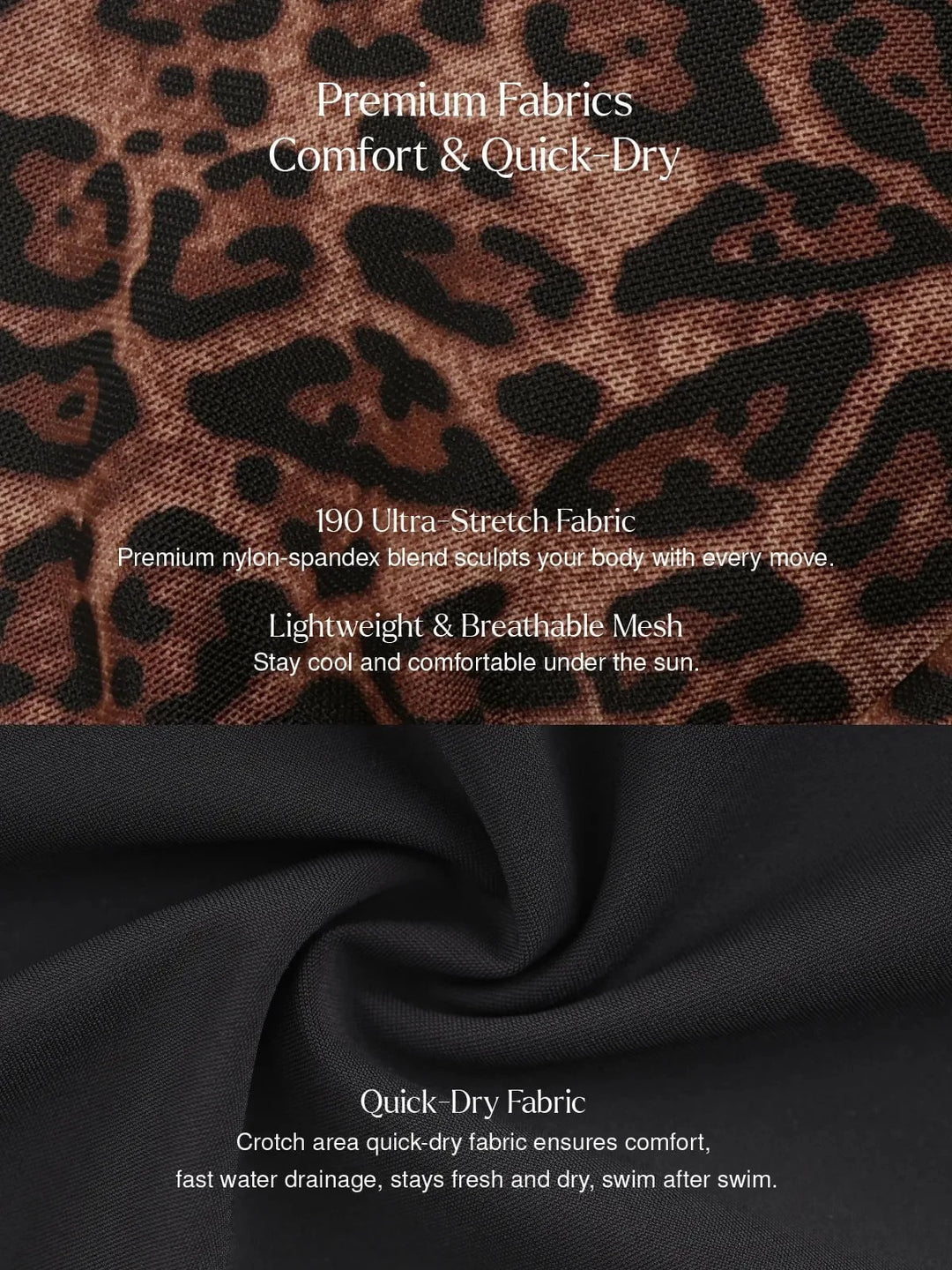 Popilush® Leopard Swimwear Shapewear Halter Tummy Control One Piece Swimsuit