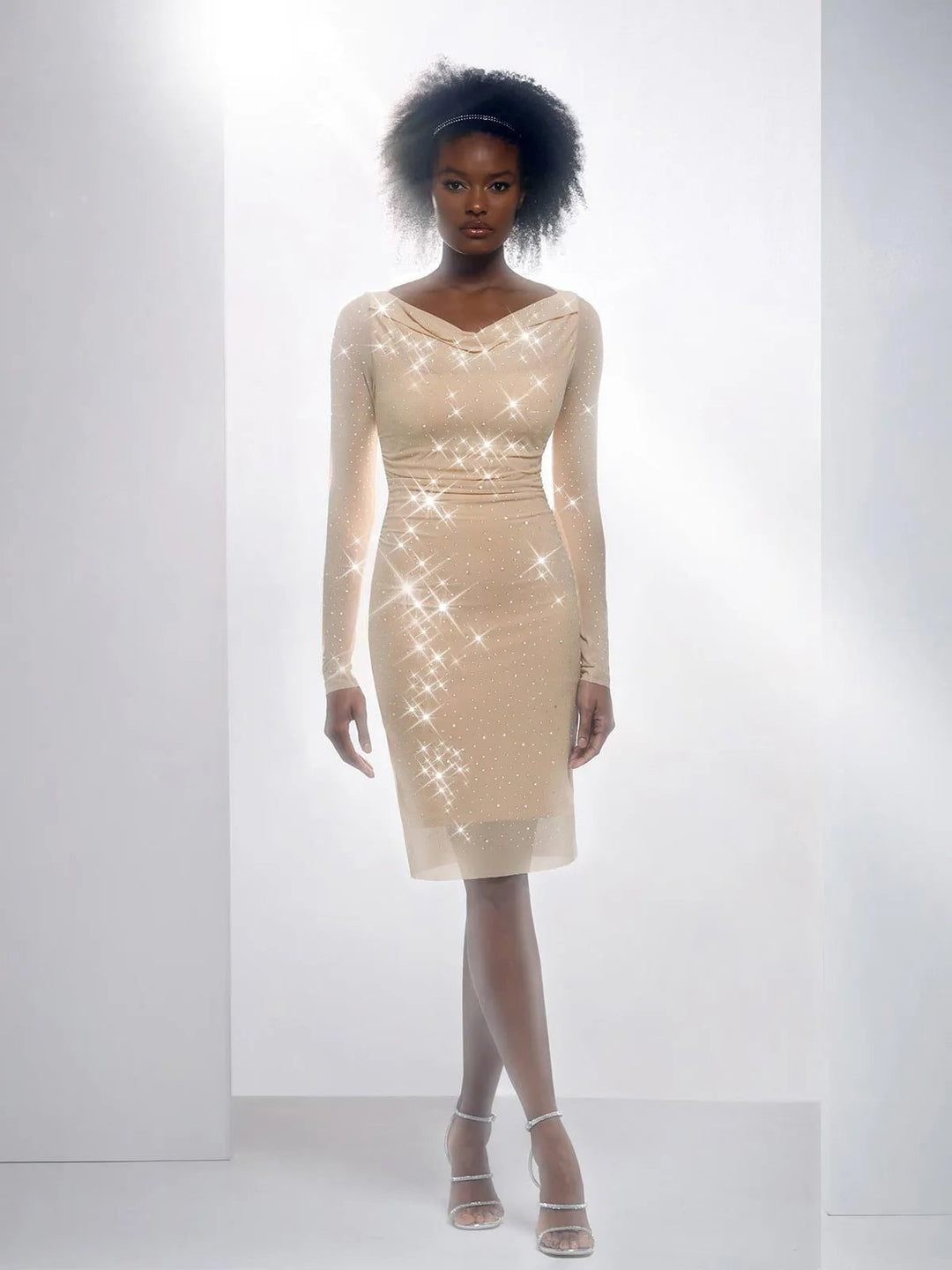 crystal mesh mini dress Self-Portrait Silver Polyester Cocktail Dress