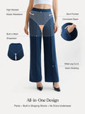 Popilush® Shapewear High-Waisted Tummy Control Wide Leg Pants(draft)