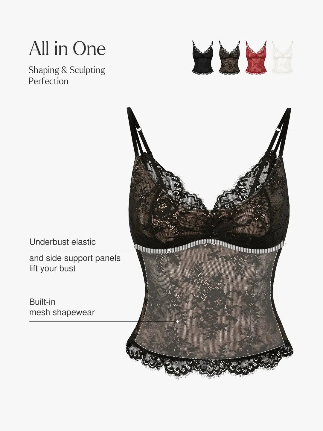Popilush® Shapewear Lace Contouring Camisole
