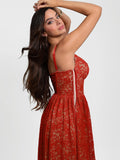Popilush® Shapewear Lace Corset A-Line Maxi Dress