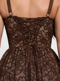 Popilush® Shapewear Lace Corset A-Line Maxi Dress