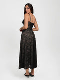 Popilush® Shapewear Lace Corset A-Line Maxi Dress
