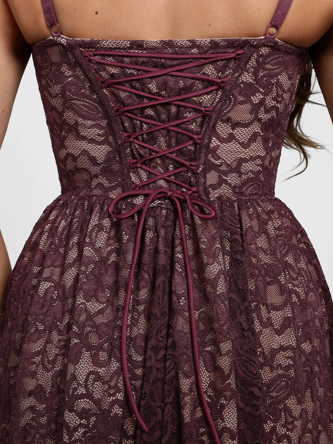 Popilush® Shapewear Lace Corset A-Line Maxi Dress