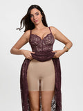 Popilush® Shapewear Lace Corset A-Line Maxi Dress
