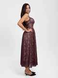 Popilush® Shapewear Lace Corset A-Line Maxi Dress
