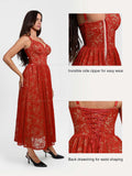 Popilush® Shapewear Lace Corset A-Line Maxi Dress