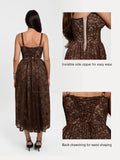Popilush® Shapewear Lace Corset A-Line Maxi Dress