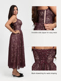Popilush® Shapewear Lace Corset A-Line Maxi Dress