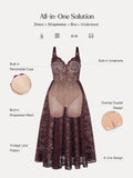 Popilush® Shapewear Lace Corset A-Line Maxi Dress