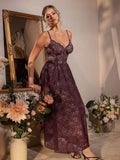 Popilush® Shapewear Lace Corset A-Line Maxi Dress