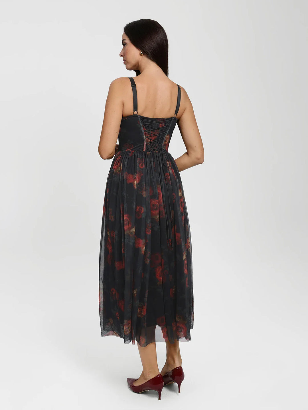 Popilush® Shapewear Lace Corset A-Line Maxi Dress