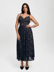 Popilush® Blue / XS Shapewear Lace Corset A-Line Maxi Dress