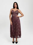 Popilush® Pink / XS Shapewear Lace Corset A-Line Maxi Dress