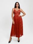Popilush® Red / XS Shapewear Lace Corset A-Line Maxi Dress