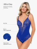 Popilush® Sexy Tops Body Shaper Shapewear Lace Deep V-Neck Sculpting Thong Bodysuit