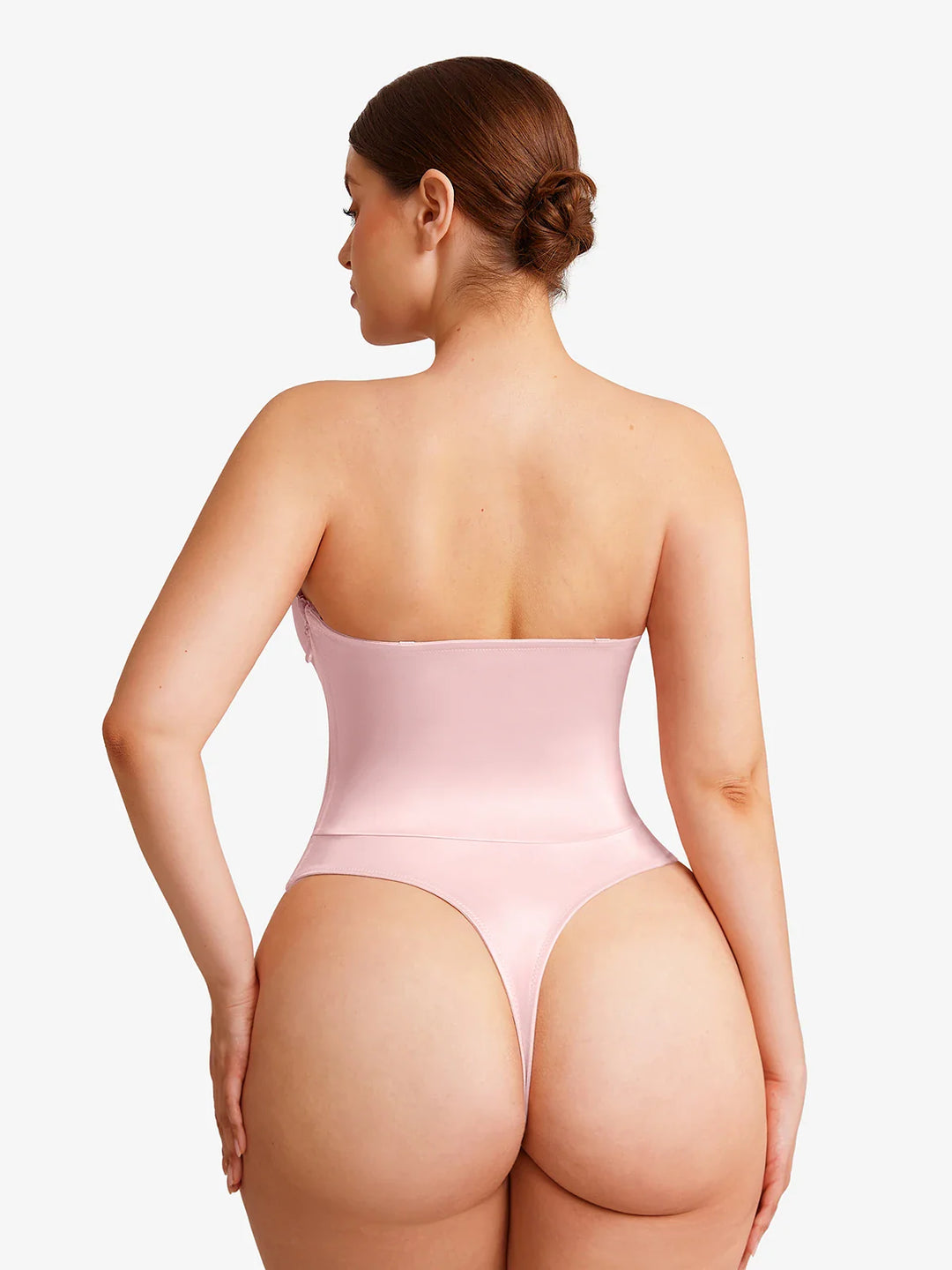 Popilush® Shapewear Lace-Up Corset Bodysuit with Removable Straps