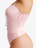 Popilush® Shapewear Lace-Up Corset Bodysuit with Removable Straps
