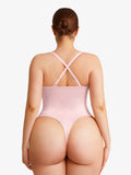 Popilush® Shapewear Lace-Up Corset Bodysuit with Removable Straps