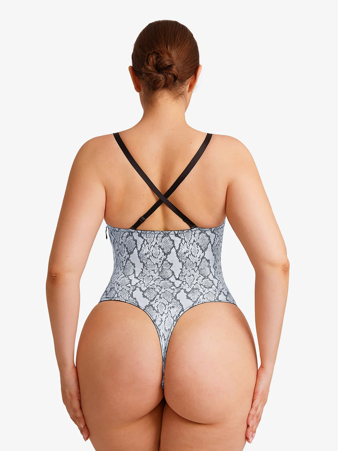 Popilush® Shapewear Lace-Up Corset Bodysuit with Removable Straps