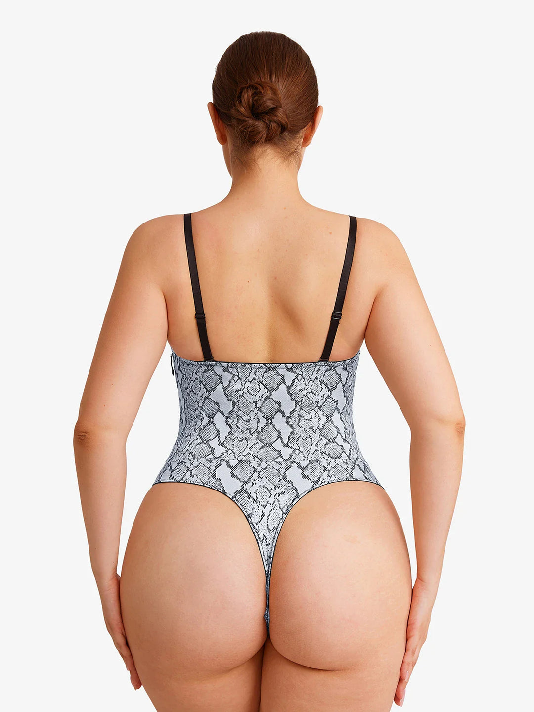 Popilush® Shapewear Lace-Up Corset Bodysuit with Removable Straps