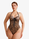 Popilush® Shapewear Lace-Up Corset Bodysuit with Removable Straps