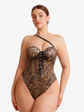 Popilush® Shapewear Lace-Up Corset Bodysuit with Removable Straps