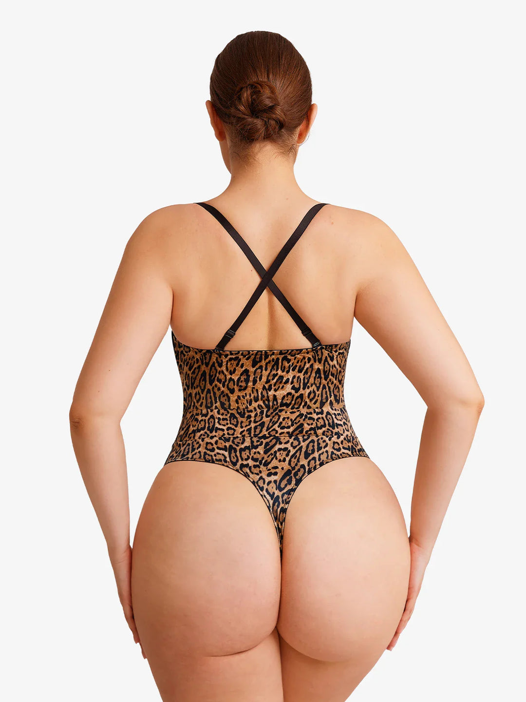 Popilush® Shapewear Lace-Up Corset Bodysuit with Removable Straps