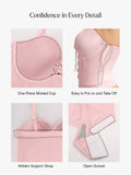 Popilush® Shapewear Lace-Up Corset Bodysuit with Removable Straps