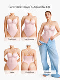 Popilush® Shapewear Lace-Up Corset Bodysuit with Removable Straps