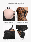 Popilush® Shapewear Lace-Up Corset Bodysuit with Removable Straps