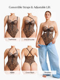 Popilush® Shapewear Lace-Up Corset Bodysuit with Removable Straps