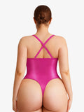 Popilush® Shapewear Lace-Up Corset Bodysuit with Removable Straps