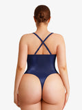 Popilush® Shapewear Lace-Up Corset Bodysuit with Removable Straps