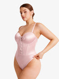 Popilush® Shapewear Lace-Up Corset Bodysuit with Removable Straps