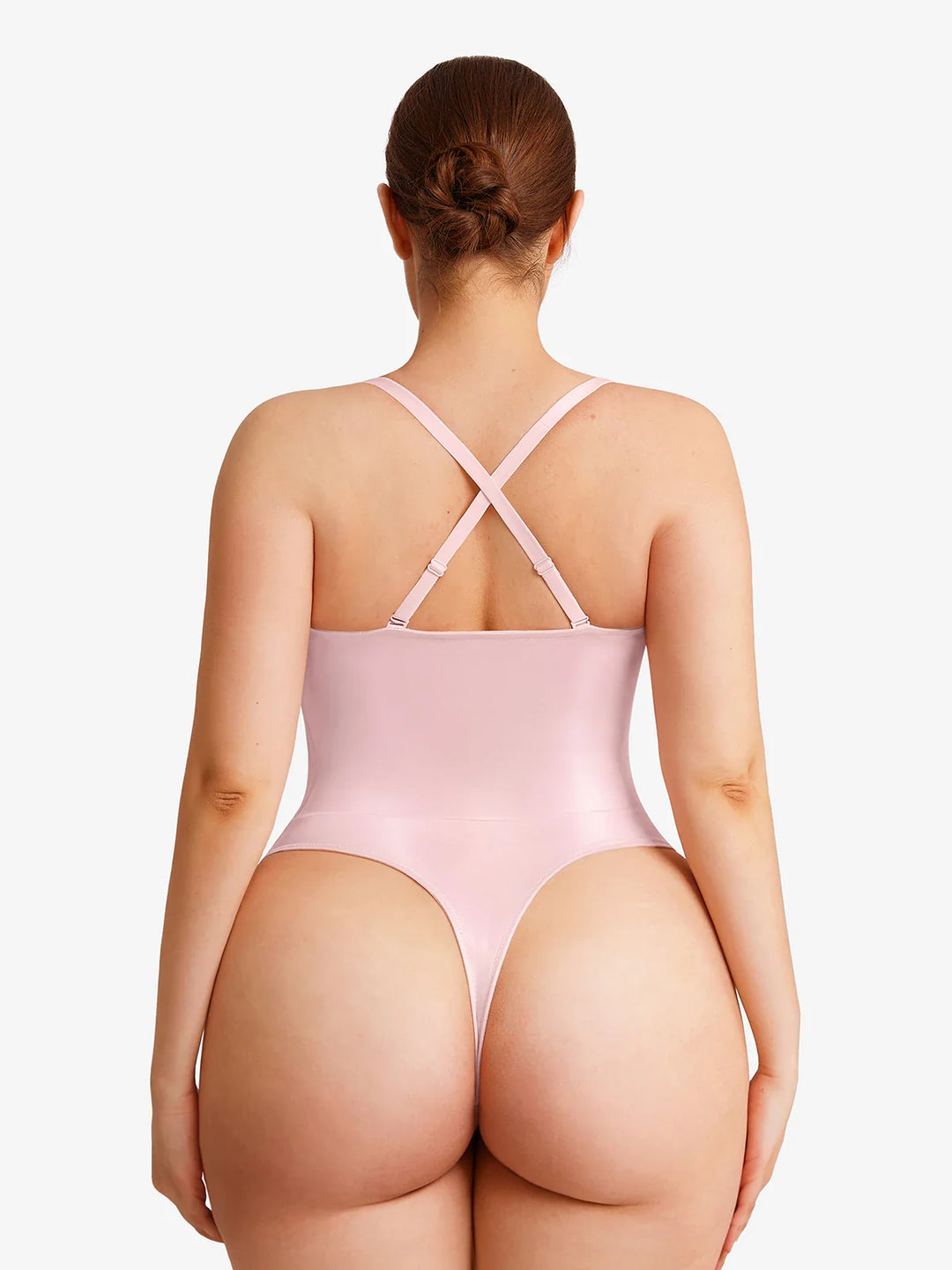 Popilush® Shapewear Lace-Up Corset Bodysuit with Removable Straps