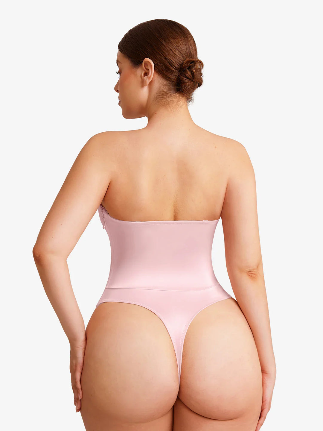 Popilush® Shapewear Lace-Up Corset Bodysuit with Removable Straps