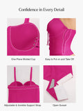 Popilush® Shapewear Lace-Up Corset Bodysuit with Removable Straps