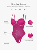 Popilush® Shapewear Lace-Up Corset Bodysuit with Removable Straps