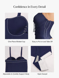 Popilush® Shapewear Lace-Up Corset Bodysuit with Removable Straps